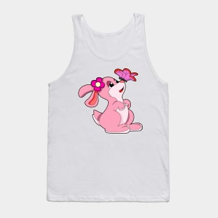 Rabbit with Flower & Butterfly Tank Top